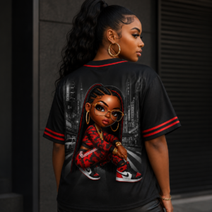 Black And Red Lady Jai Jersey